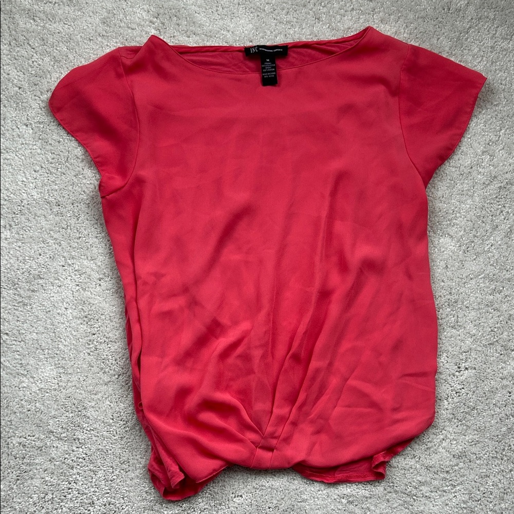INC International Concepts Coral Short Sleeve Top